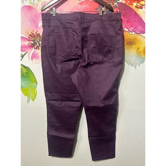 DIANA GILMAN DG2 EGGPLANT COATED 5 PKT SKINNY JEANS SZ 20W Stretchy Plus Size - Picture 2 of 4